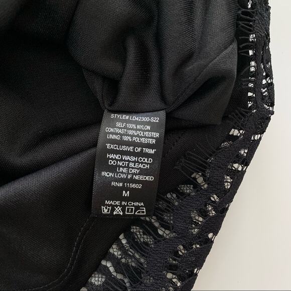 Lush | Evangeline Black Lace Mini Dress Medium - Picture 4 of 9